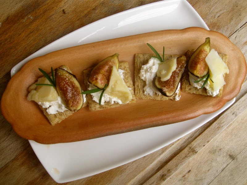 Ginger Rose Rosemary Crackers with Figs and Aged Cheddar