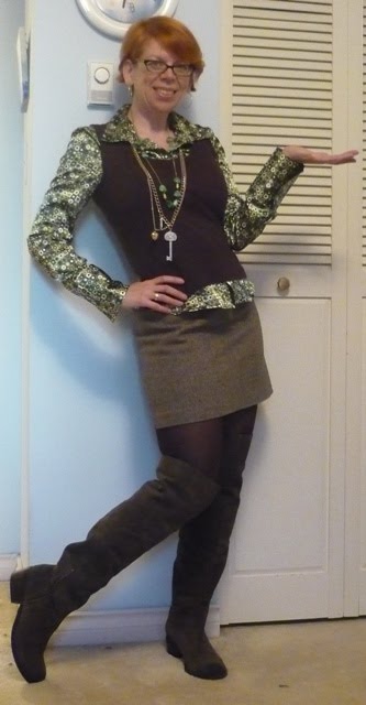 mini skirt with thigh high boots