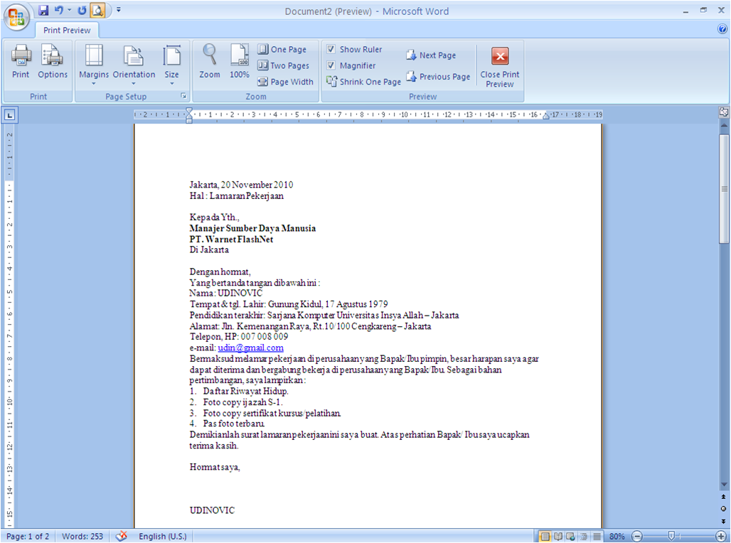 Cara Membuat Lamaran Kerja Dengan Microsoft Word 2007 | blog c cara membuat surat lamaran kerja Cara Membuat Lamaran Kerja Dengan Microsoft Word 2007 | blog c cara membuat surat lamaran kerja