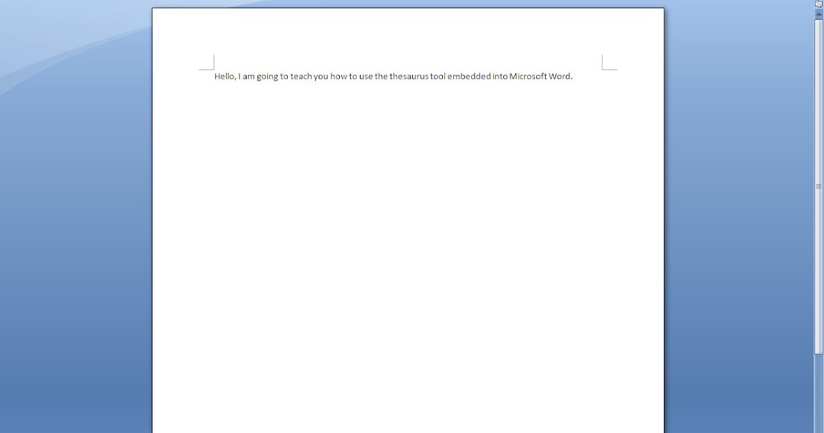 Microsoft Word The Thesaurus How to use the thesaurus in Microsoft Word
