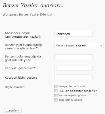 benzer yazılar eklentisi