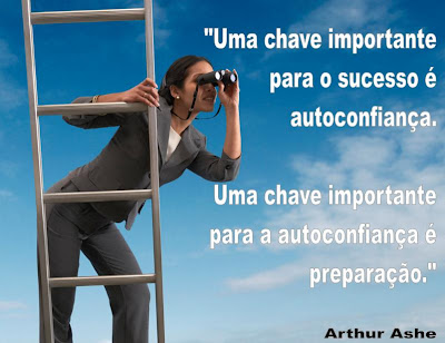 Uma chave importante para o sucesso é autoconfiança. Uma chave importante para a autoconfiança é preparação. Arthur Ashe