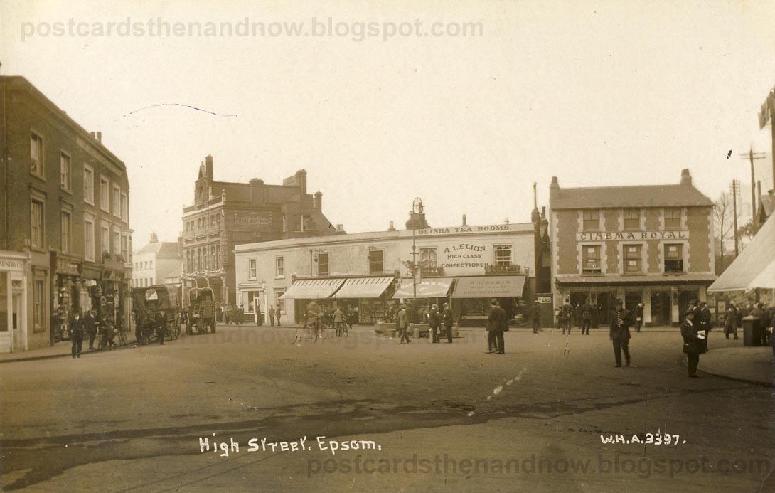 Postcards Then and Now Epsom High Street c1913