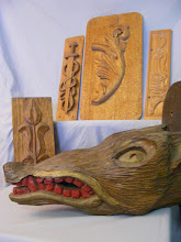 View of different carvings by Kasper