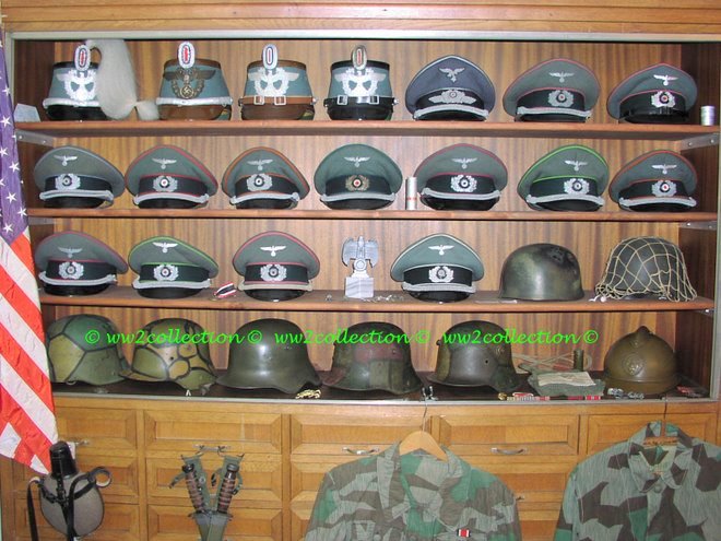 WW1 German Camouflaged Helmets and WW2 German Head Gear