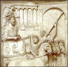 Relief of Marcus Aurelius triumph with winged Nike