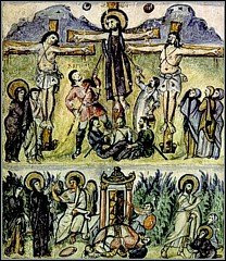6th-century Rabbula miniature of the Triumphs of Christ