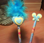 Pencil with heart with fur $2.00, without fur $1.50