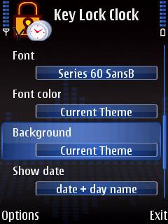 KeyLockClock Symbian S60 clock screensaver