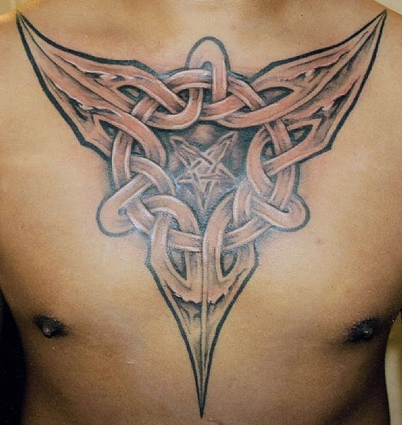 Tattoo Design on Male Chest. Cross Celtic cross tattoos designs for men 20 