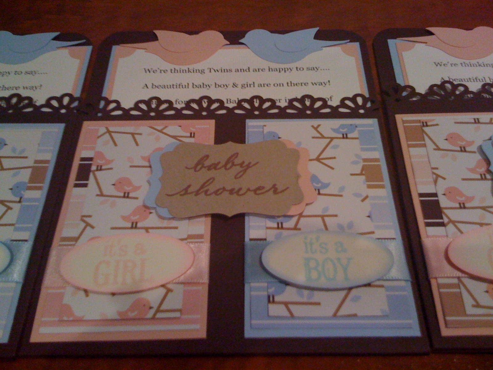 Crafty Sassy Stamper Twins Baby Shower Invitations