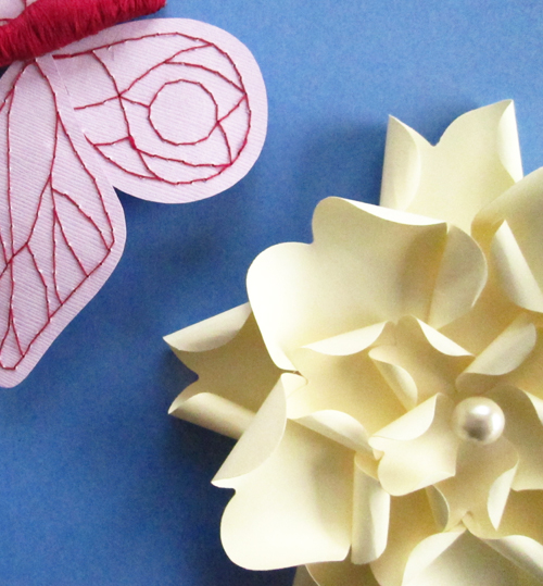 Momichka Cream Paper Flower with White Pearl Center