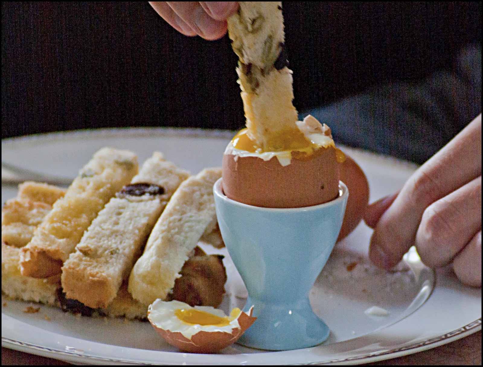 Dinner at Maya's Dippy Egg & Soldiers