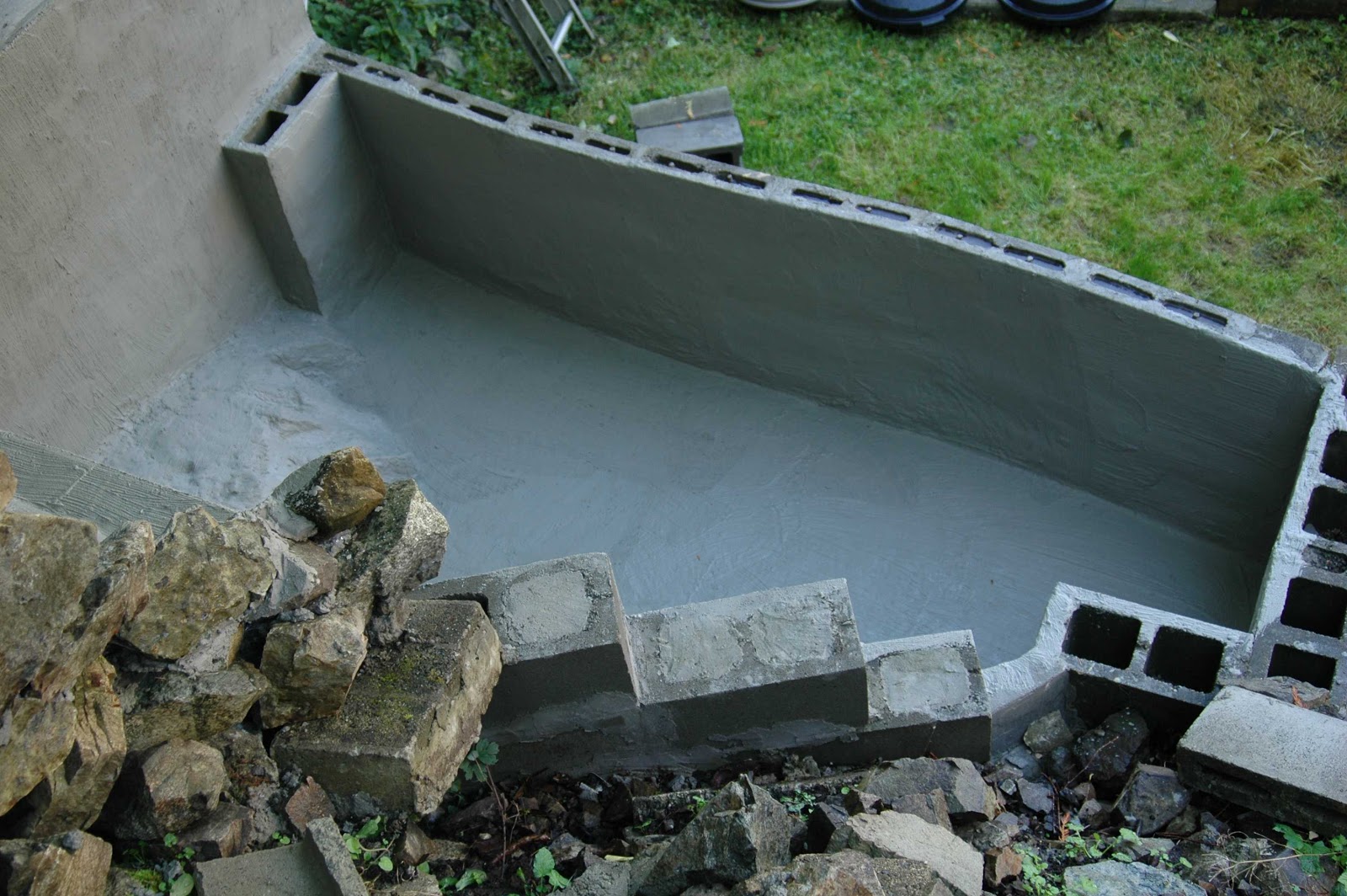 Small Concrete Pond Building Pond from ground up
