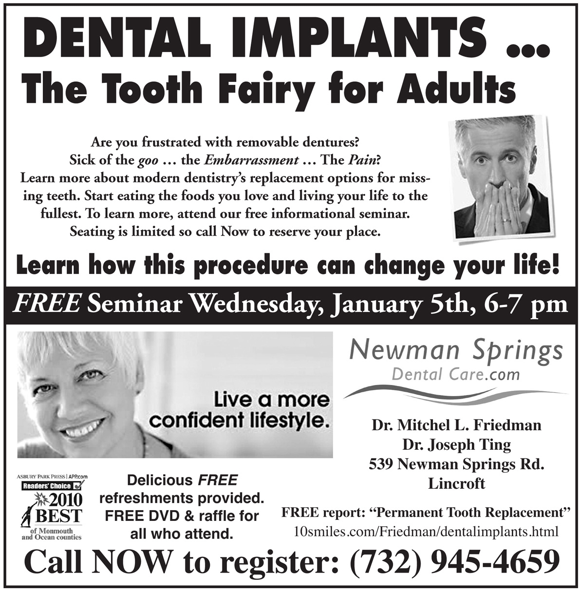 Dental Implants Free Dental Implant seminar in Lincroft NJ 1/5/11 67 PM