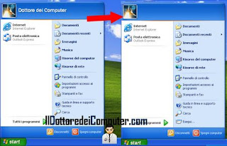 rimuovere username windows xp