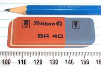 PELIKAN BR40 RED/BLUE ERASER FOR PEN AND PENCIL 2 Pieces 