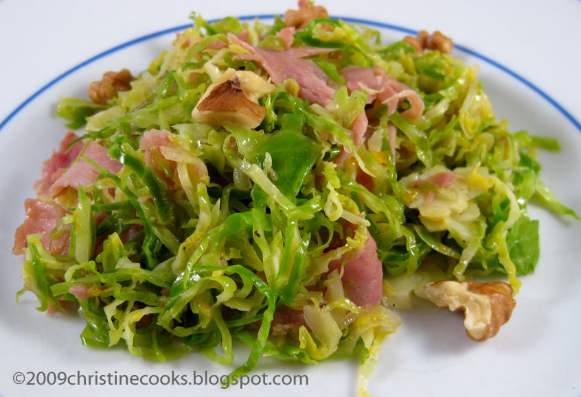 Christine Cooks Christine's Recipe For Shaved Brussels Sprouts With