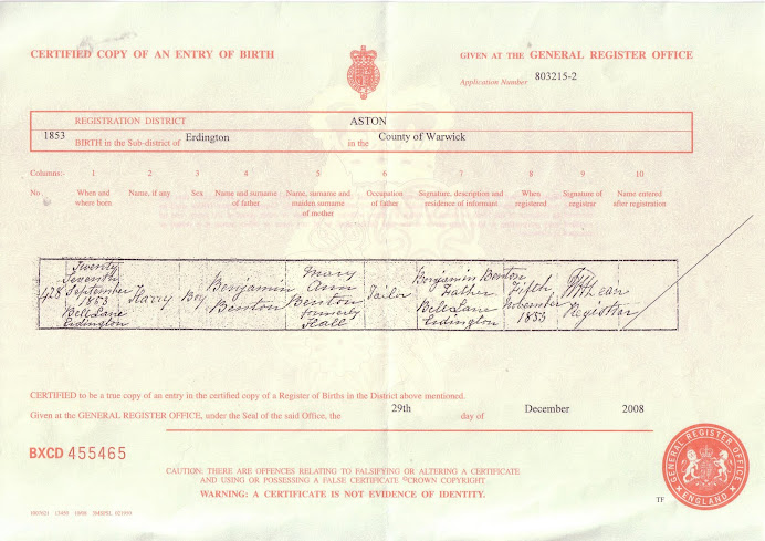Henry [ne Harry] Birth Certificate