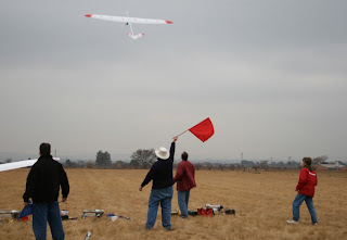 Derek launching Estrella for distance task.