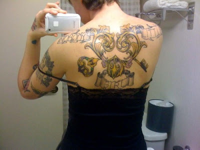 Locket Heart Tattoo With The Key Tattoo Lower Back 