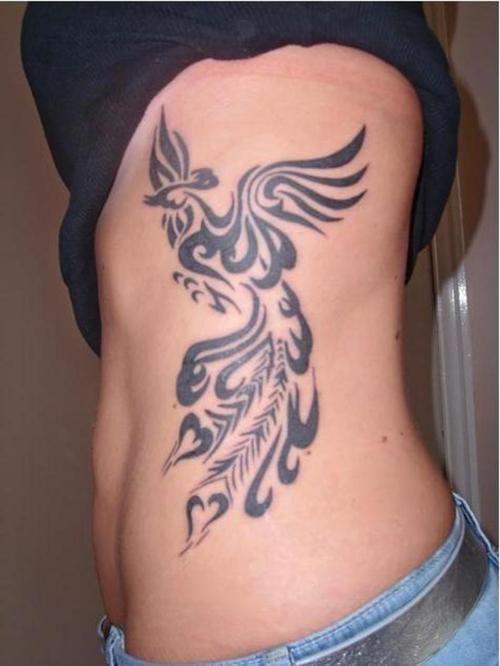 Sexy tribal tattoo phoenix tattoo design on side body