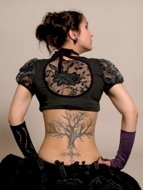 Cherry blossom tattoos designs for lower back tattoo