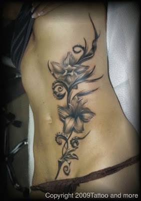 Sexy Flower Tattoo on Side Body