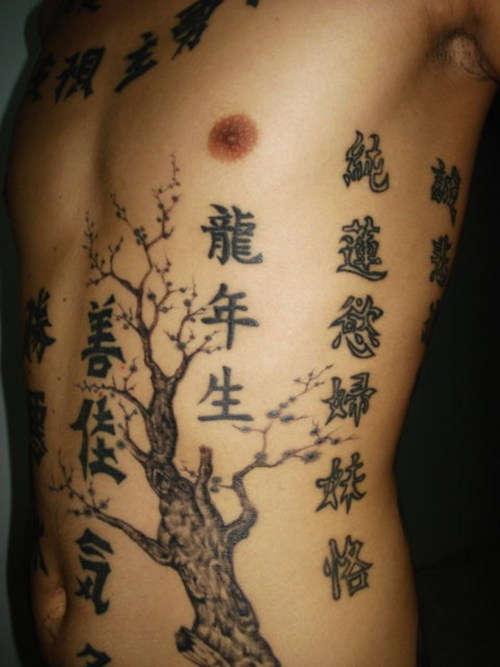 Sakura With Kanji Tattoo Sakura With Kanji Tattoo