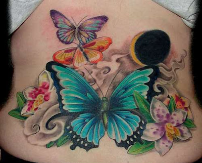 Butterflies And Flowers Tattoos