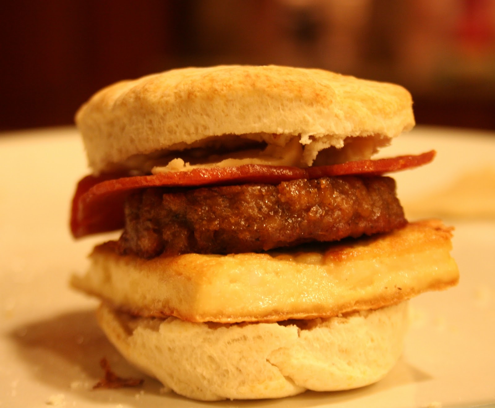 Growing Up Veg Vegan Sausage Bacon Tofu Sandwich with Cheese