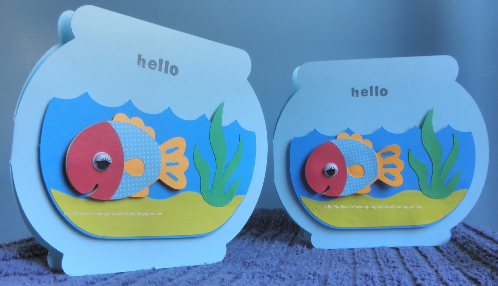 Judy's Handmade Creations Fish bowl shape card!