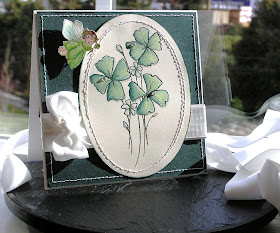 Mel Stampz Shamrock Fairy Copics On Pt Iridescent Paper Faux Machine Sewing
