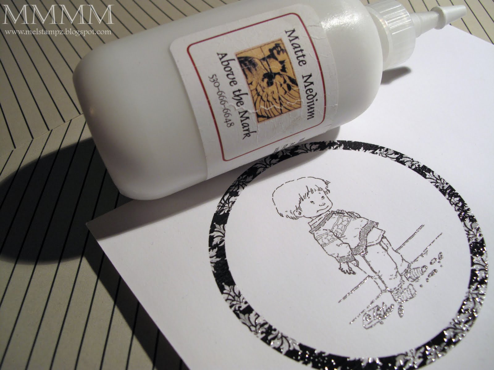 Mel Stampz How to emboss a digital image with Matte Medium