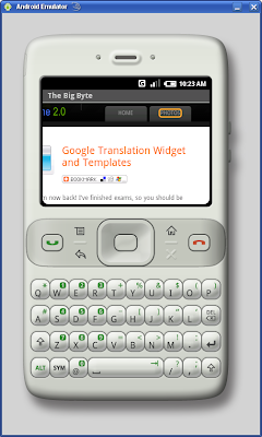 android emulator - web browser based on Webkit