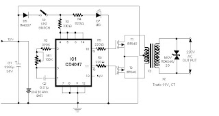 Rangkaian Inverter 12 - 220 Volt |Koleksi Skema Rangkaian|Artikel