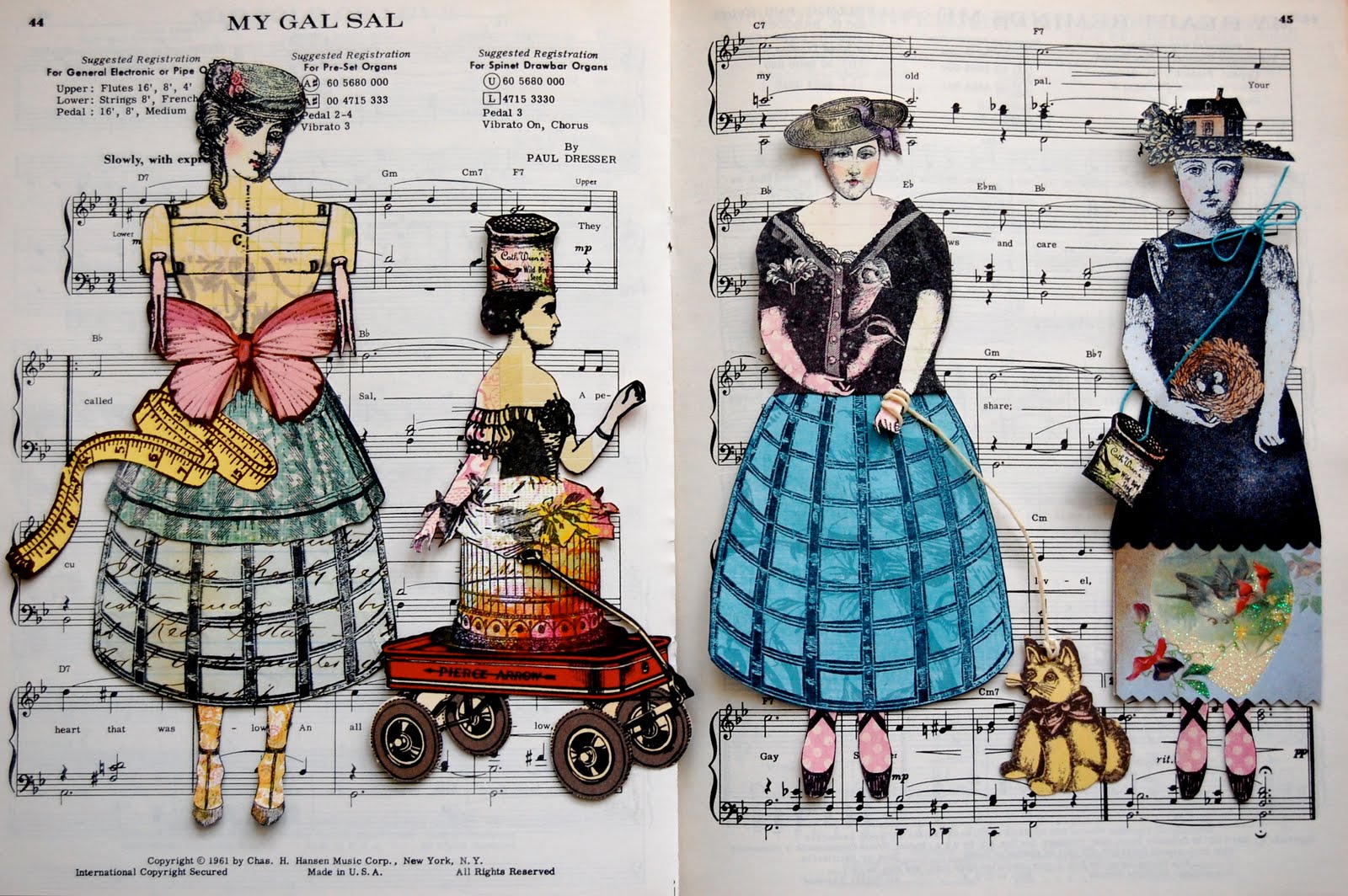 Vintage Handmade Paper Doll Parade