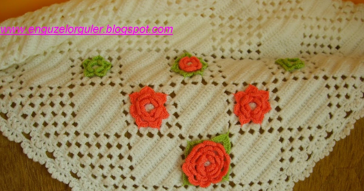 Örgü Dantel Modelleri Kız Bebek Battaniyesi