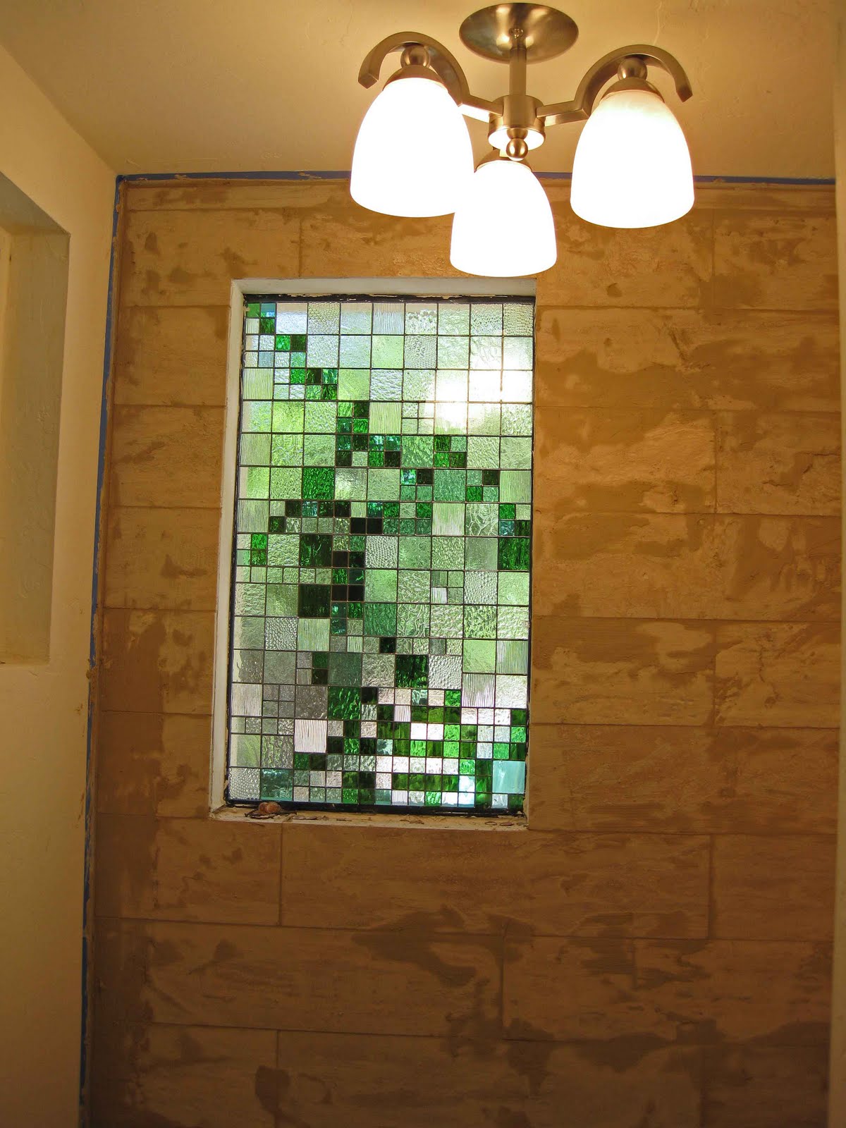 Stained Glass Craftsmen Stained Glass Square Pattern Window