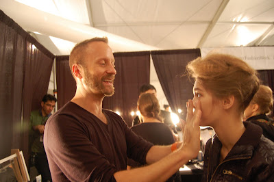fashion week, New York Fashion Week, Mercedes-Benz Fashion Week, Georges Chakra, Georges Chakra Spring 2010, MAC Cosmetics, Gregory Arlt, makeup artist, hairstylist, Amy Farid, Bumble and bumble, backstage beauty