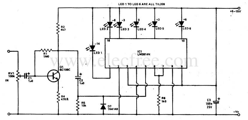 Circuit Electronics: LM3914 LED VU Meter