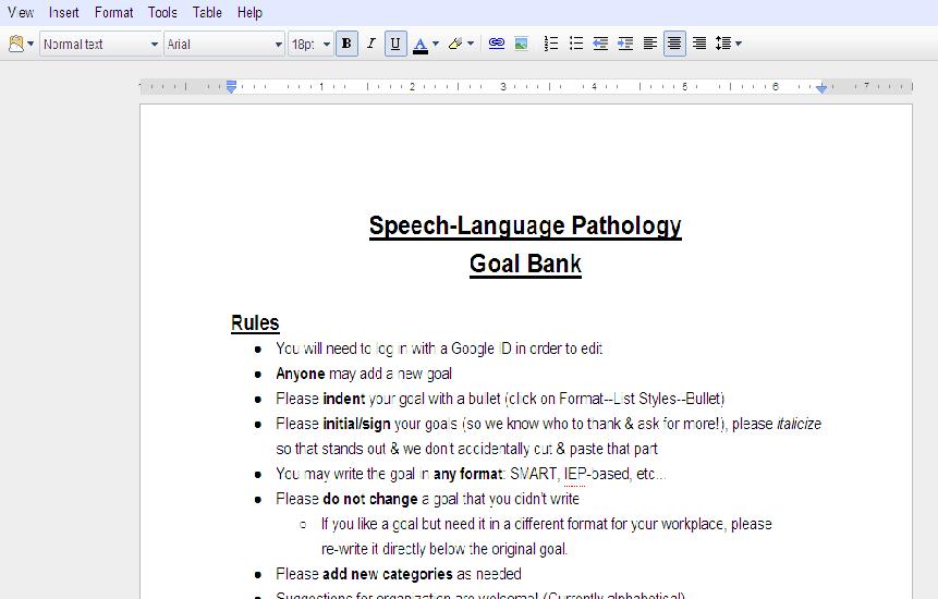Semantics goals for speech therapy image