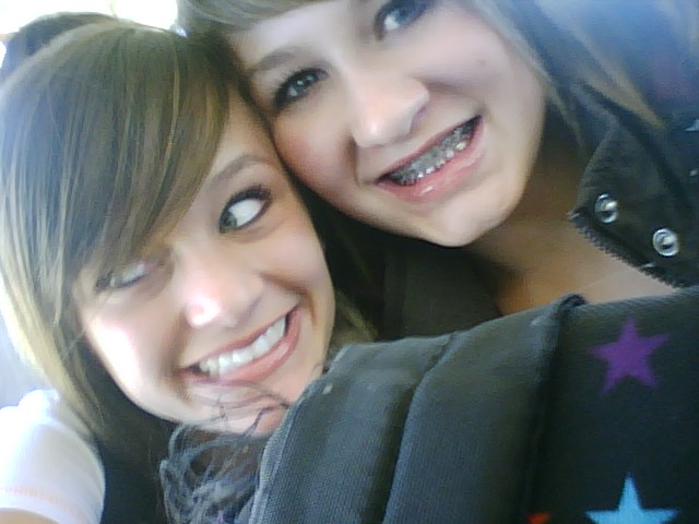 On the bus :] tottally cheesyy