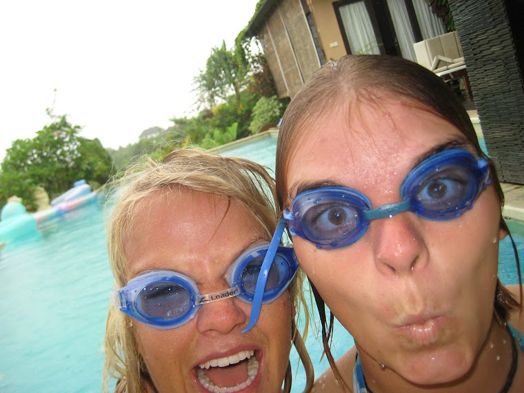 Playing in the pool in a tropical rain storm!