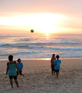 Local kids play on Karon beach, 21st September