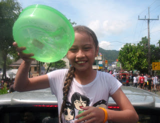 Our daughter enjoying Songkran in Patong