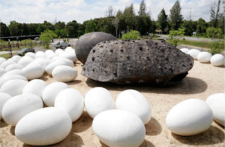 Sculpture of turtle shell and eggs at Phuket Gateway