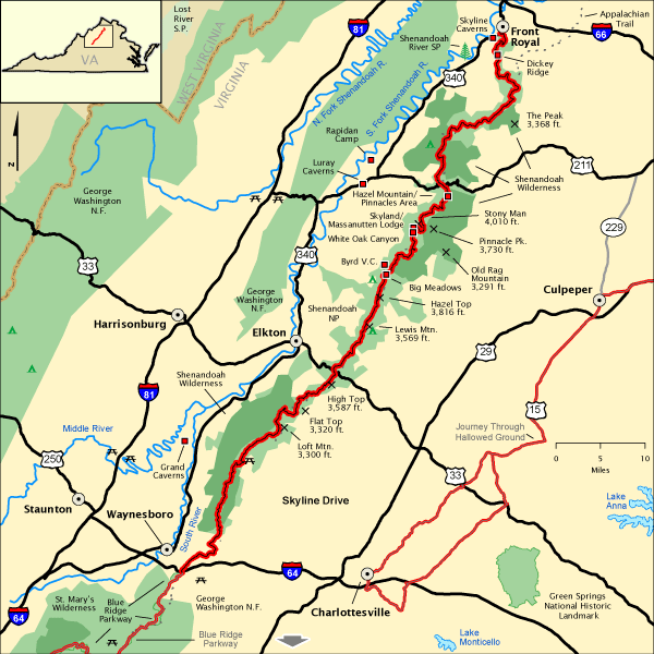 map of skyline drive map of skyline drive