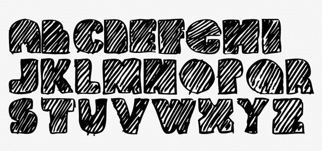 black bubble letters