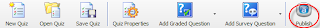 The Publish button in the Quizmaker toolbar